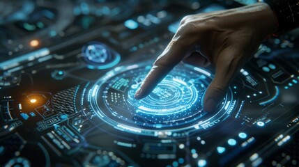 Obraz premium A futuristic approach to financial planning providing users with a holographic assistant for all their financial needs.