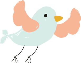 Flying Bird Scribble Sketch