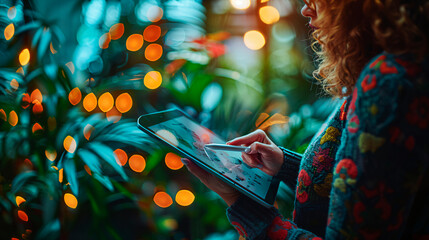 Graphic designer working on a tablet with a pen. Concept of creativity and innovative thinking