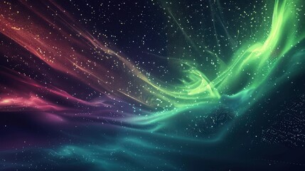Aurora borealis colorful lights wavy background