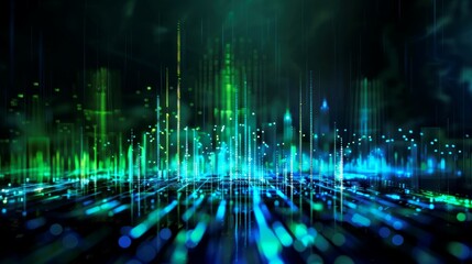 Fototapeta premium background digital equalizer green of music