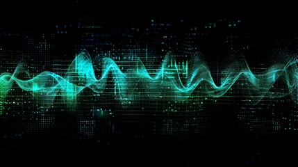 background digital equalizer green of music