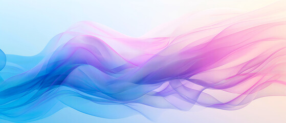 Abstract Flowing Gradient Waves with Soft Pink and Blue Hues on a Light Background for Modern Artistic and Design Applications