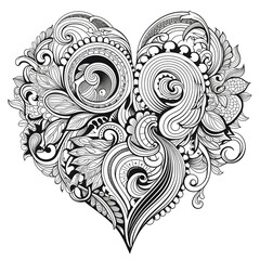 Printable Heart Coloring Page for Kids and Adults - Fun and Relaxing Coloring Activity