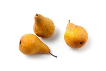 Pears isolated on white background with clipping path..