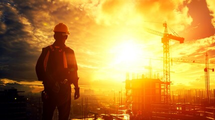 Fototapeta premium background worker build building
