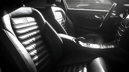 the leather seat inside the car