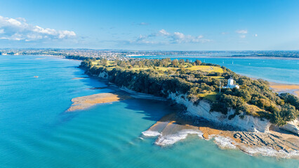 Aerial View of Coastal Building Surrounded by Trees - Musick & Browns Island