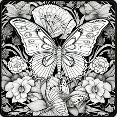 Art Nouveau Butterfly Coloring Page: Elegant Designs Inspired by Nature