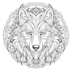 Mandala Wolf Coloring Pages: Intricate Designs Inspired by Nature's Spirit