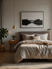 Cozy bedroom in the morning