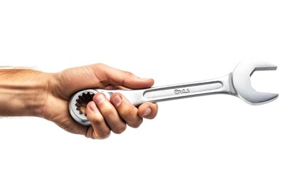 holding wrench white background