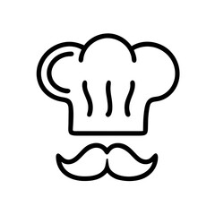 chef hat with mustache icon, chef hat mustache icon for  label, logo, symbol, menu and web sites.