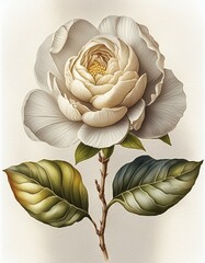 Gardenia flower Illustration. Isolated.