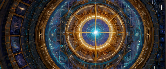 Fototapeta premium Mystical astral clockwork illustration