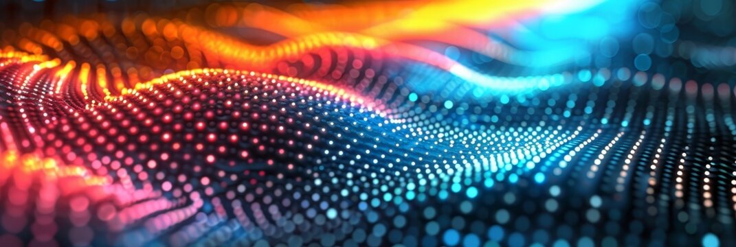 vibrant abstract background featuring a colorful moebius pattern with rainbow dots