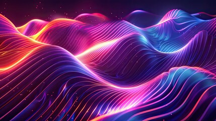 A colorful, abstract image of a wave with neon colors. The image is meant to evoke a sense of movement and energy