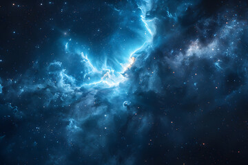 Fototapeta premium Big Bang colorful space galaxy fog cloud nebula. Universe science astronomy and stary night cosmos mockup background. Supernova concept wallpaper.