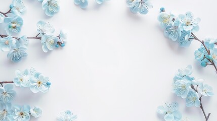 Serene Elegance - Minimalistic White Background with Subtle Pastel Blue Accents for a Contemporary Look
