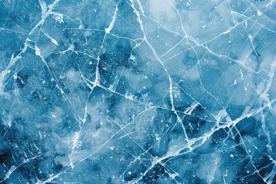 A blue background with a jagged, broken surface. The surface is made of ice and he is cracked and shattered