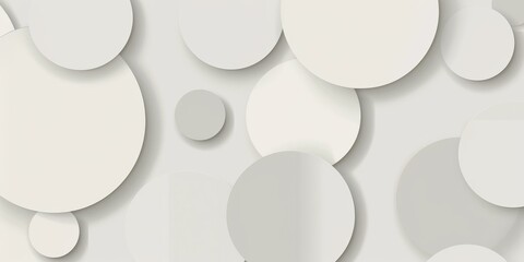 Minimalist Background with Soft Gray Geometric Shapes and Light Circles for Delicate Design Enhancement