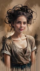 abstract painting of a young French woman, approximately 20 years old - 4