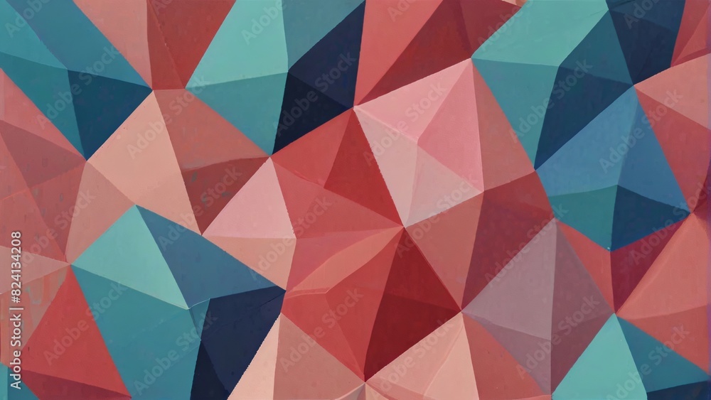 Fototapete colorful geometric background made up of triangles. the triangles are all different sizes and colors