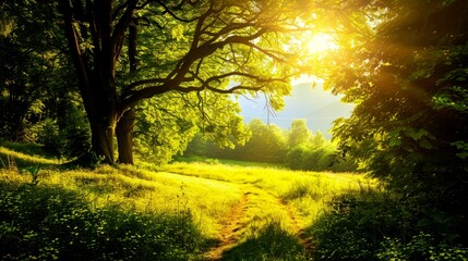 Obraz premium landscape of spring winter summer and autumn