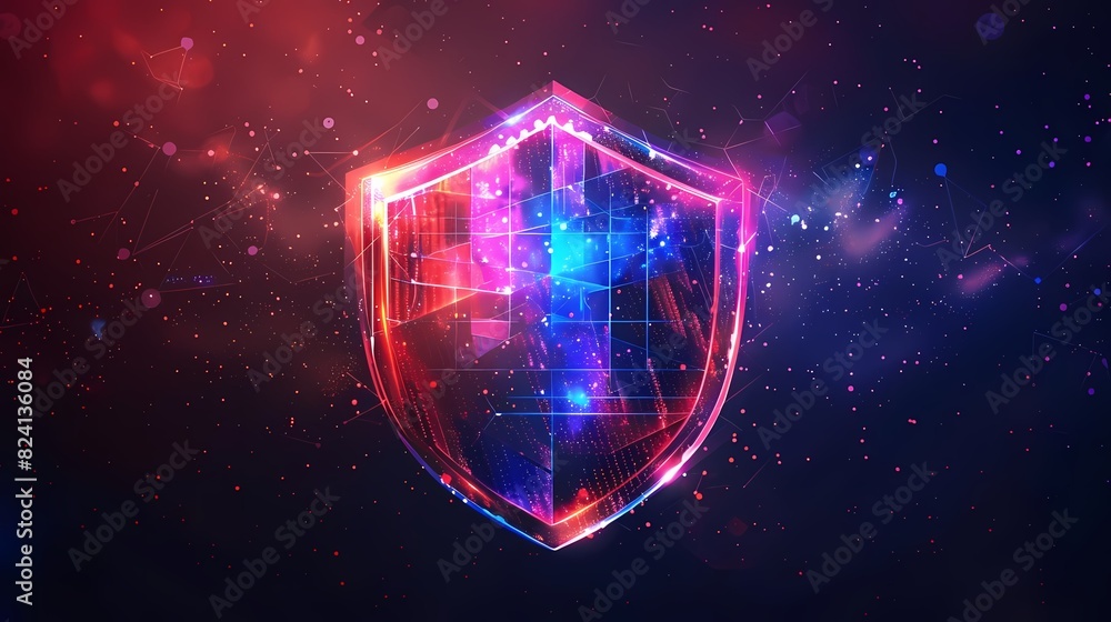 Poster visualize shield icon with a data refresh symbol