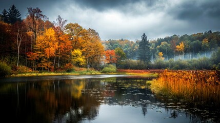 Fototapeta premium landscape of spring winter summer and autumn