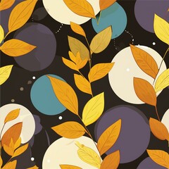 seamless pattern with autumn leaves