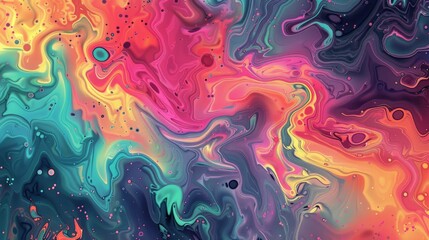 Vibrant Abstract Fluid Art with Colorful Swirls and Patterns
