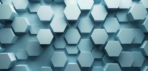 Tranquil Hexagon Pattern Background in Muted Blues for Elegant Design Projects