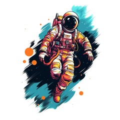 illustration art astronaut style vector white background