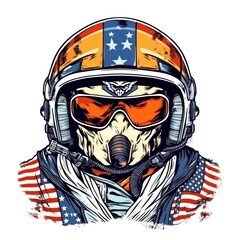 head of pilot style vector white background