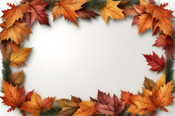 Embrace the spirit of autumn and Thanksgiving with a charming border of colorful leaves and fruits, leaving room for your heartfelt message in the center.