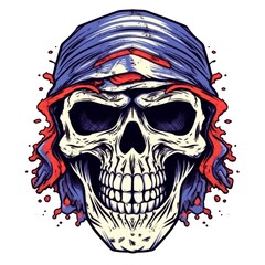 skull american style isolate white background