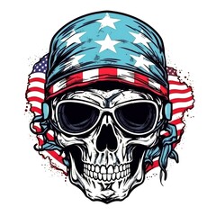 skull american style isolate white background