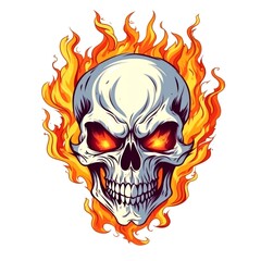 Obraz premium skull american style isolate white background