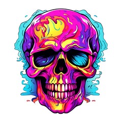 Fototapeta premium skull american style isolate white background