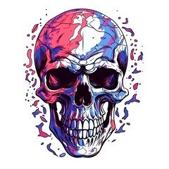 Fototapeta premium skull american style isolate white background
