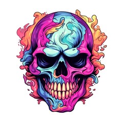 skull american style isolate white background