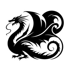 silhouette illustration Dragon vector SVG
