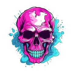 Fototapeta premium skull american style isolate white background