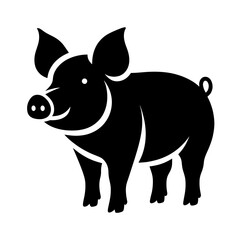 Fototapeta premium silhouette illustration pig vector SVG
