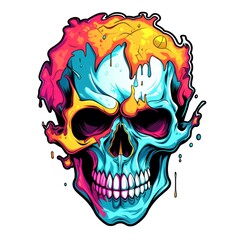 Fototapeta premium skull american style isolate white background