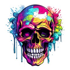 skull american style isolate white background