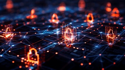 Obraz premium background digital security of network