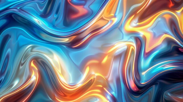 Iridescent Waves Of Liquid Metal