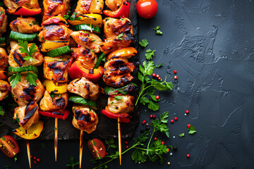 delicious kebabs on the table
